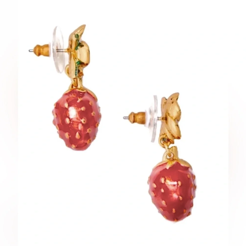 KATE SPADE • Picnic Perfect Strawberry Strawberries Flower Earrings - Picture 4 of 5